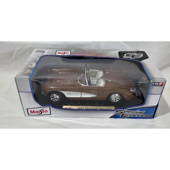 Maisto 1957 Special Edition Chevy Corvette Convertible Bronze 1:18 Diecast Car - Picture 3 of 8
